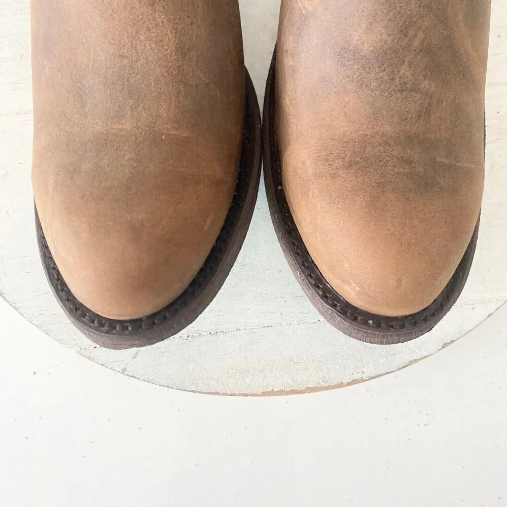 NEW Lane PLAIN JANE PJ Womens Cowboy Bootie Sz 7.5 Brown Western Cowgirl Boots